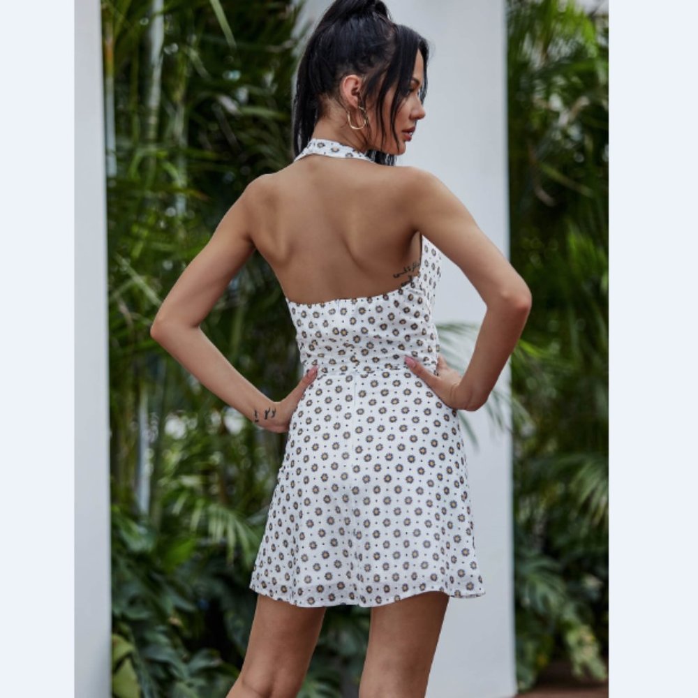 Eilly bazar Printed Halter Neck Mini Dress - Picture 5 of 5